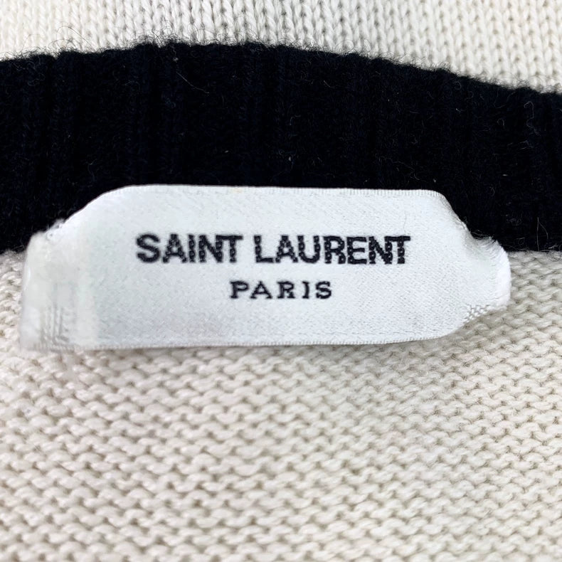 Saint Laurent Beige Long Sleeve Knit Cardigan