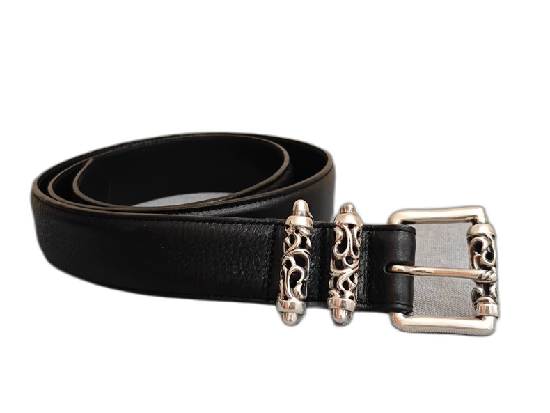 Chrome Hearts Black Leather Belt