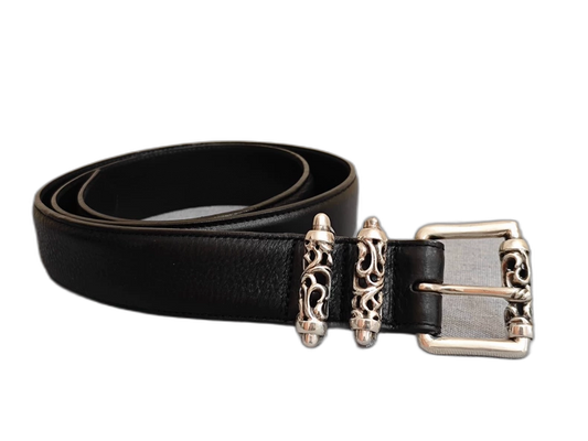 Chrome Hearts Black Leather Belt