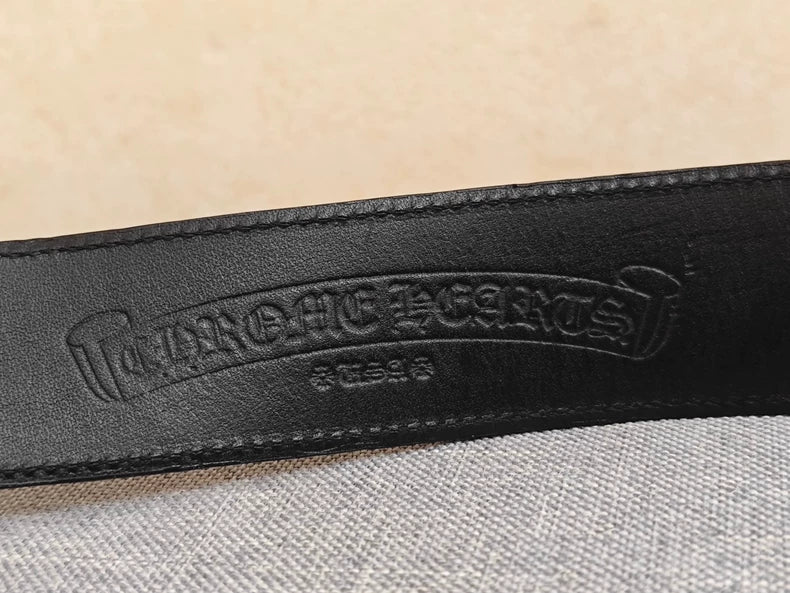 Chrome Hearts Black Leather Belt