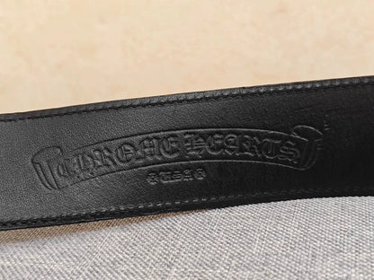 Chrome Hearts Black Leather Belt