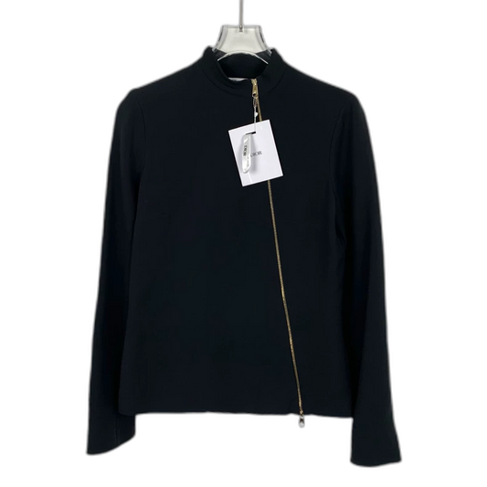 Christian Dior Black Zip Neck Long Sleeve Top