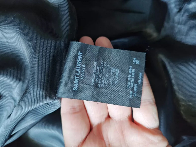 Saint Laurent Striped Wool Bomber Jacket