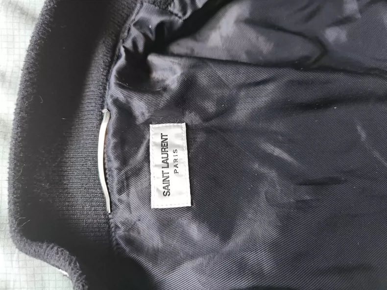 Saint Laurent Striped Wool Bomber Jacket