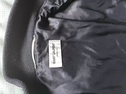 Saint Laurent Striped Wool Bomber Jacket