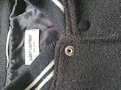 Saint Laurent Striped Wool Bomber Jacket