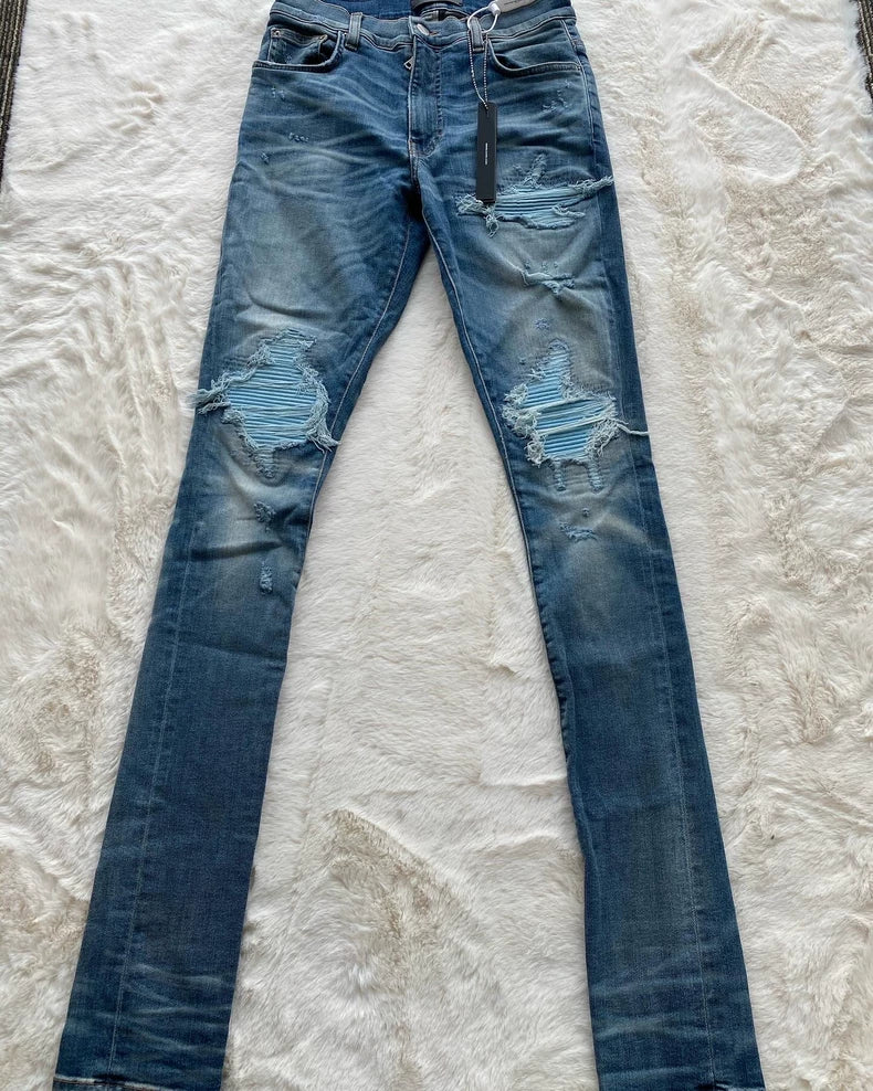 Amiri Water Wash Blue Denim Pants