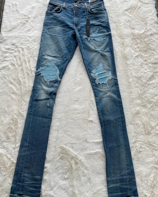 Amiri Water Wash Blue Denim Pants