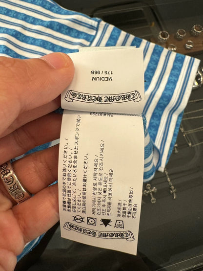 Chrome Hearts White Blue Stripe Short Sleeve Tee-yf