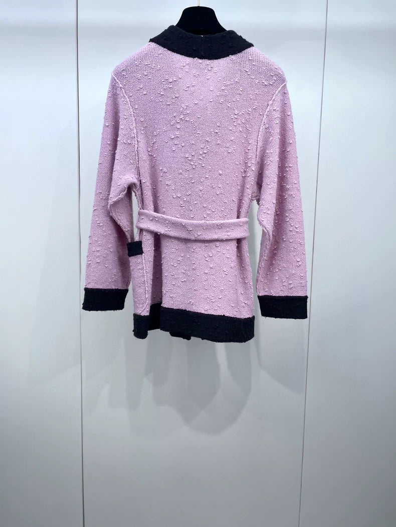 CHANEL 24K Knit Cardigan in Pink and Black