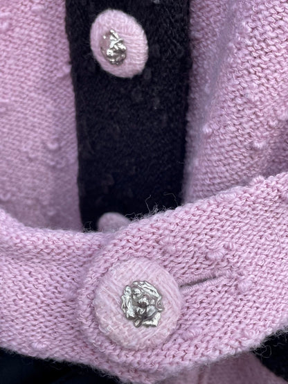 CHANEL 24K Knit Cardigan in Pink and Black