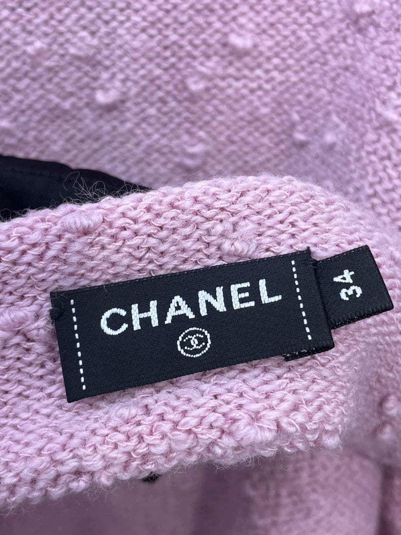 CHANEL 24K Knit Cardigan in Pink and Black