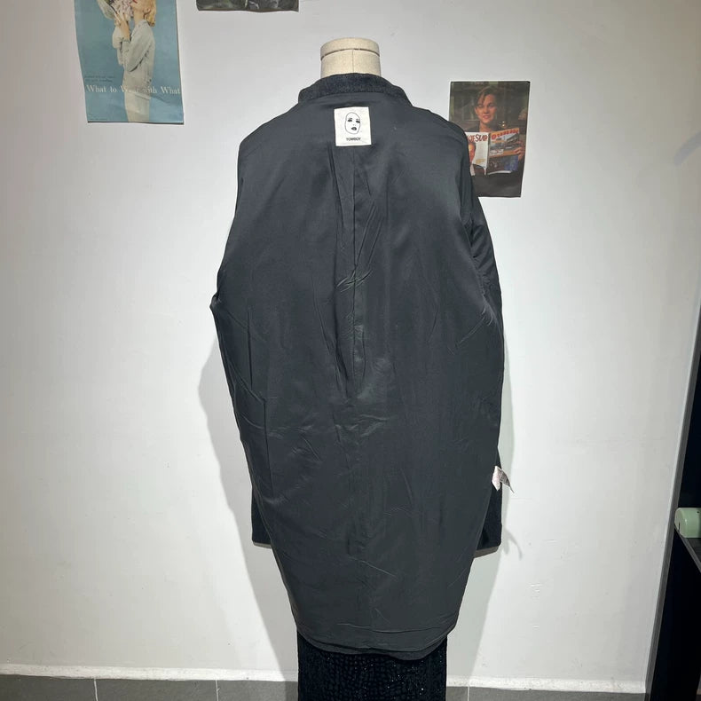 Vintage Gray Double-Breasted Wool Coat