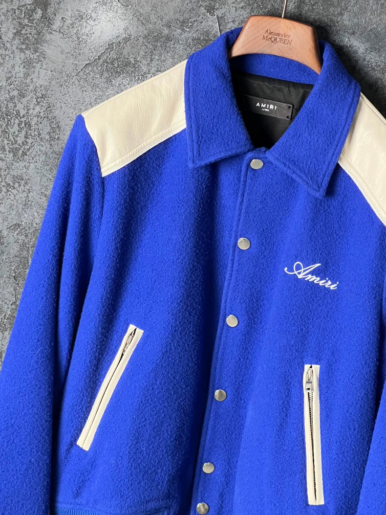 AMIRI Blue and White Jacket Coat