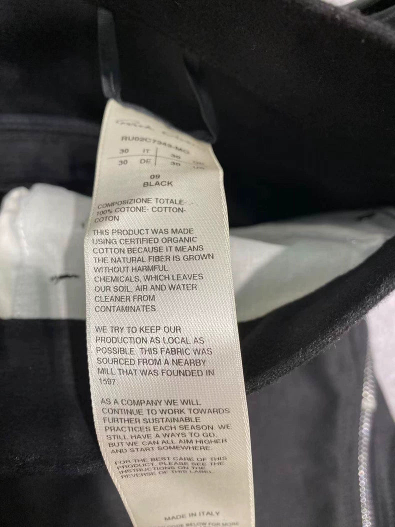 Rick Owens Men's Black Zip Wide-Leg Pants