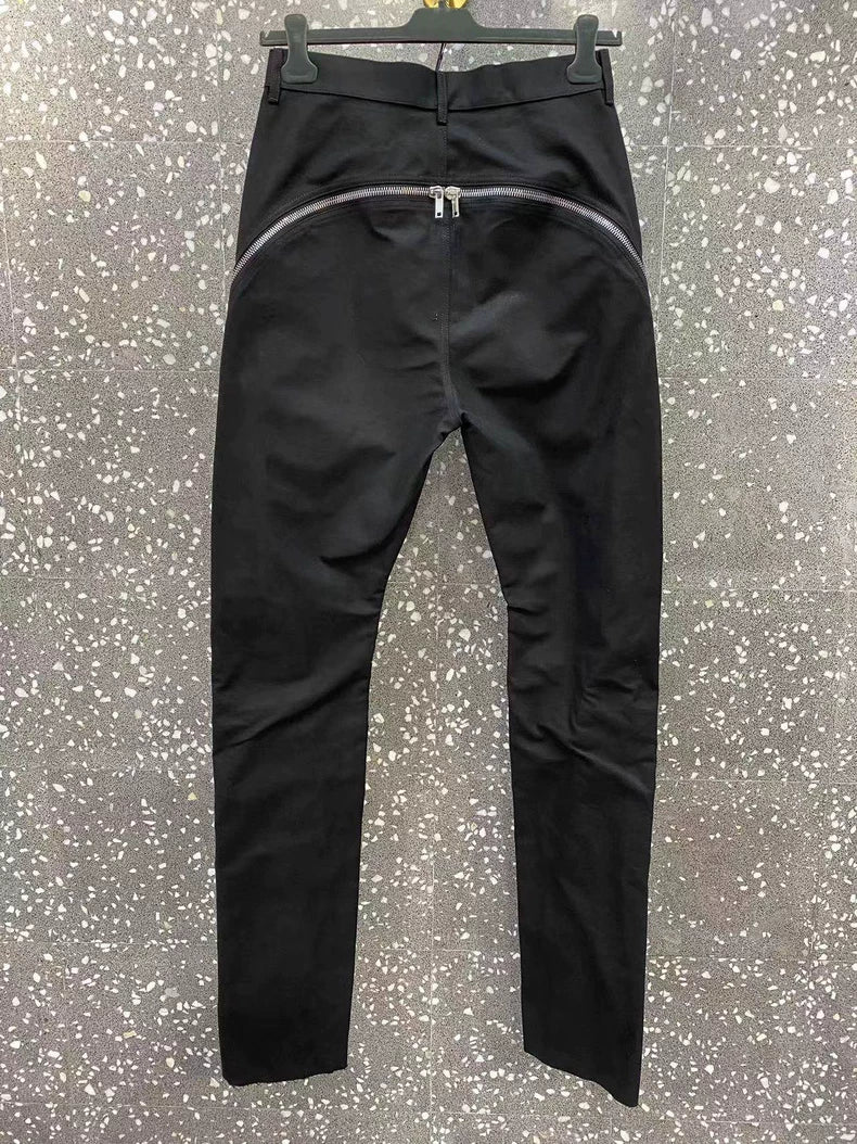 Rick Owens Men's Black Zip Wide-Leg Pants