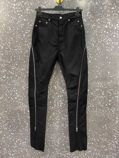Rick Owens Men's Black Zip Wide-Leg Pants