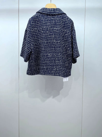 miumiu Blue White Short Sleeve Top