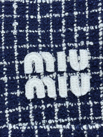 miumiu Blue White Short Sleeve Top