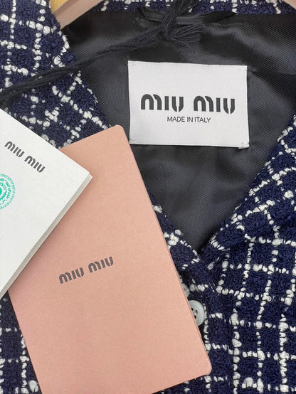 miumiu Blue White Short Sleeve Top