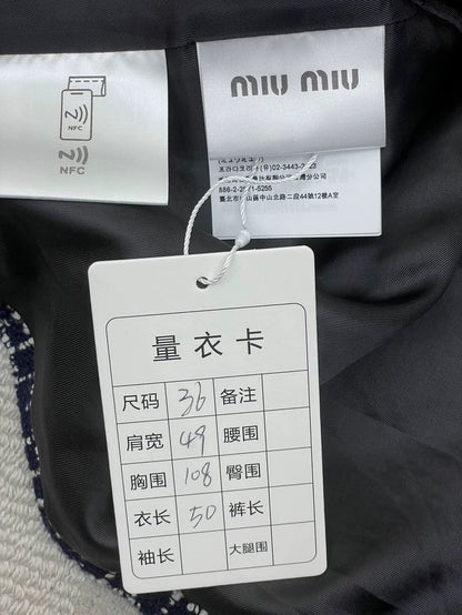 miumiu Blue White Short Sleeve Top