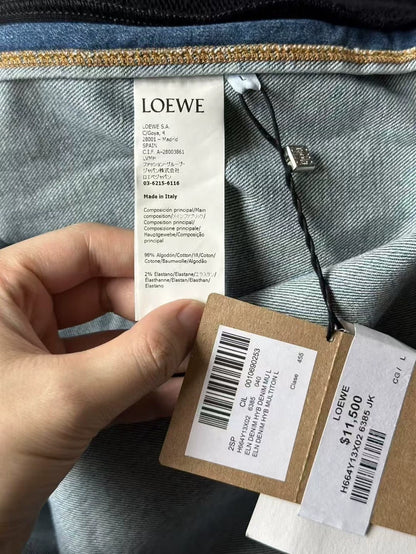 Loewe Denim and Black Hooded Jacket