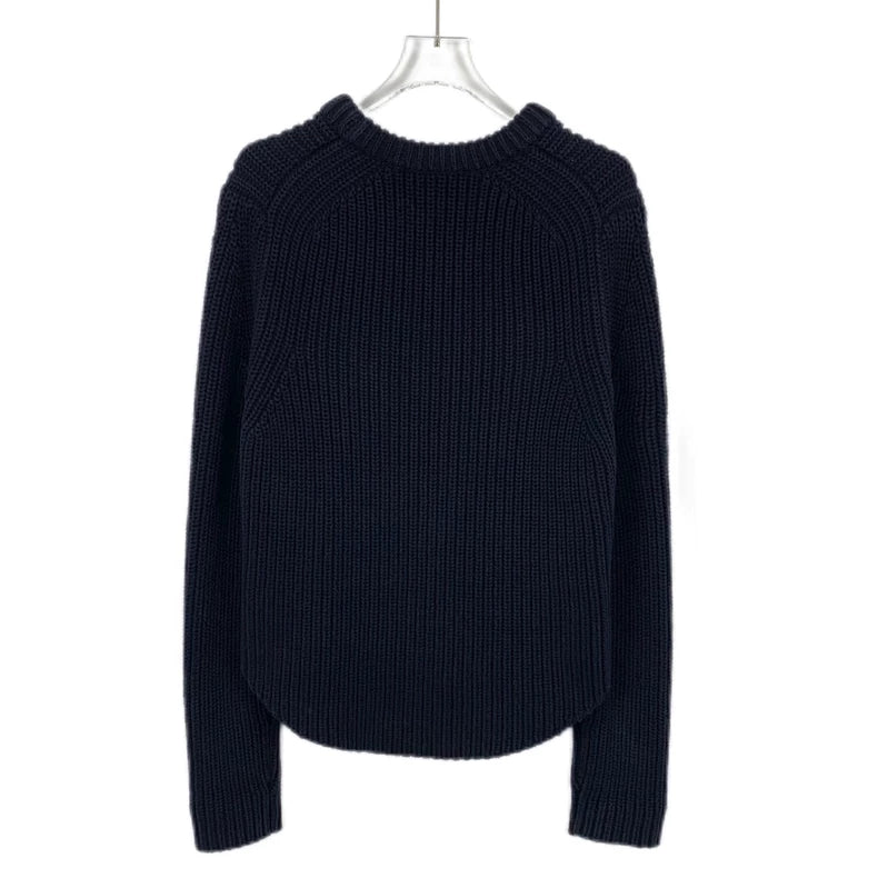 Celine Navy Blue Long Sleeve Knit Sweater