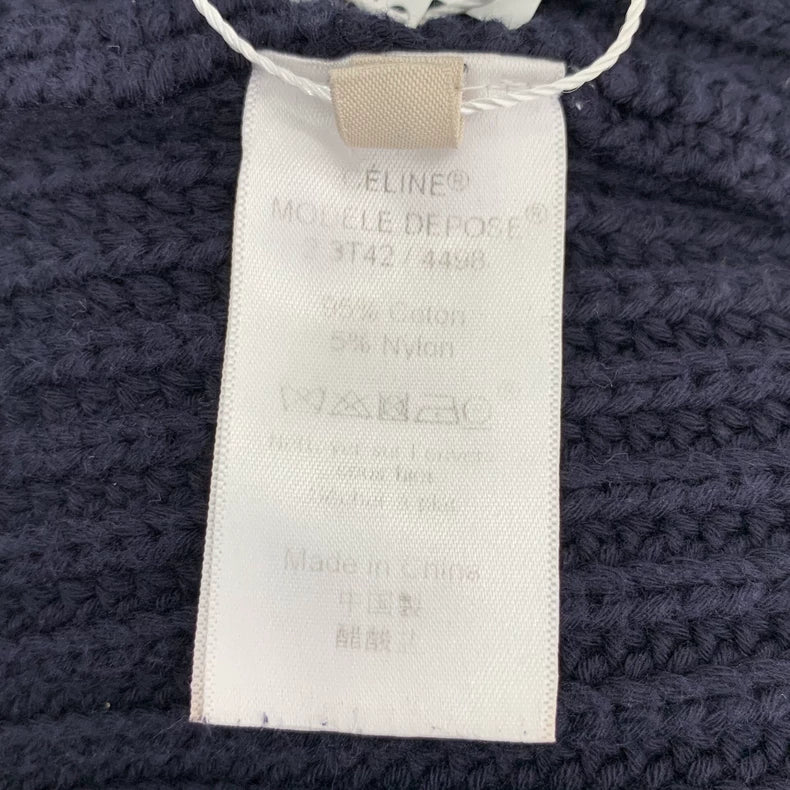 Celine Navy Blue Long Sleeve Knit Sweater