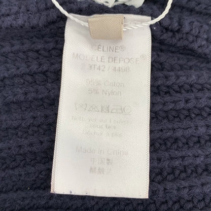 Celine Navy Blue Long Sleeve Knit Sweater