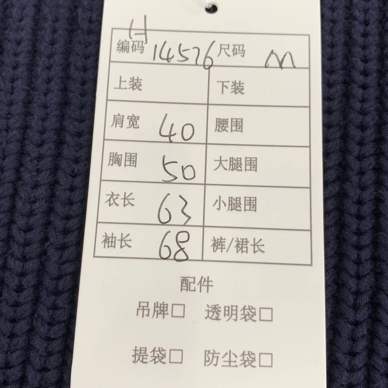 Celine Navy Blue Long Sleeve Knit Sweater