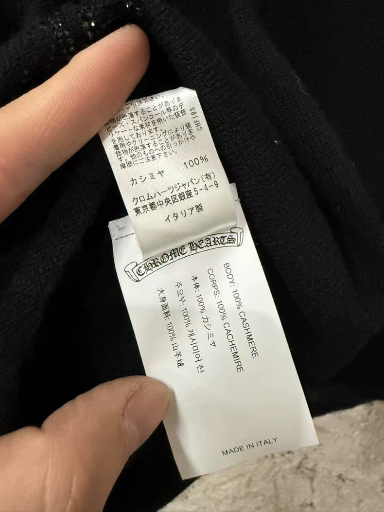 Chrome Hearts Rhinestone Knit Cashmere Sweater