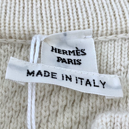 Hermes Beige Wool Zipper Knit Jacket