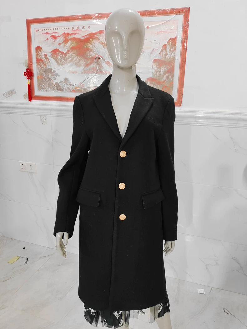 Vintage Dior Black Wool Coat