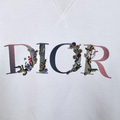 Dior White Logo Embroidered Sweatshirt