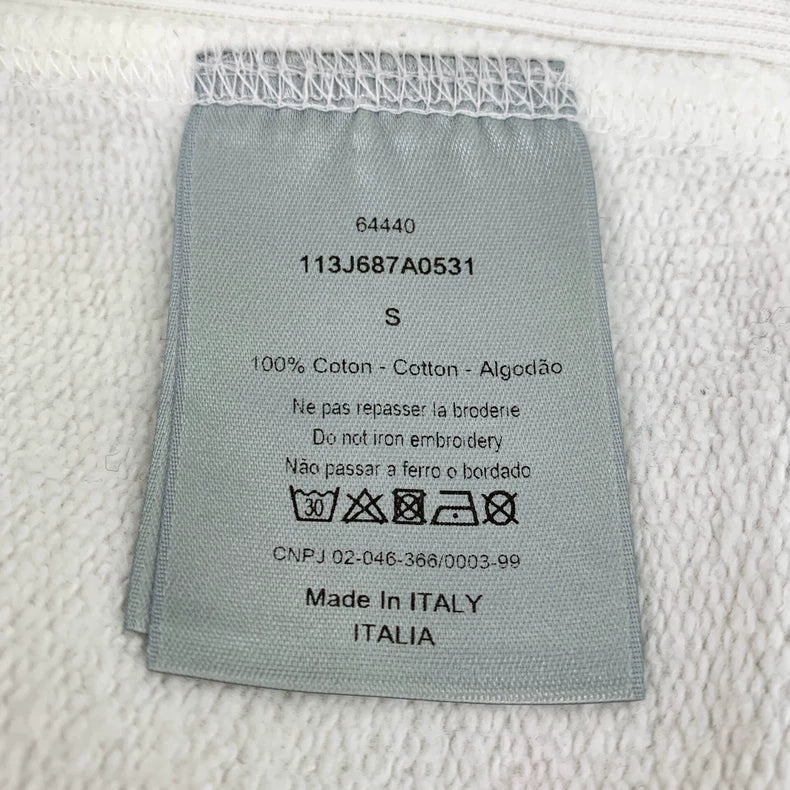 Dior White Logo Embroidered Sweatshirt