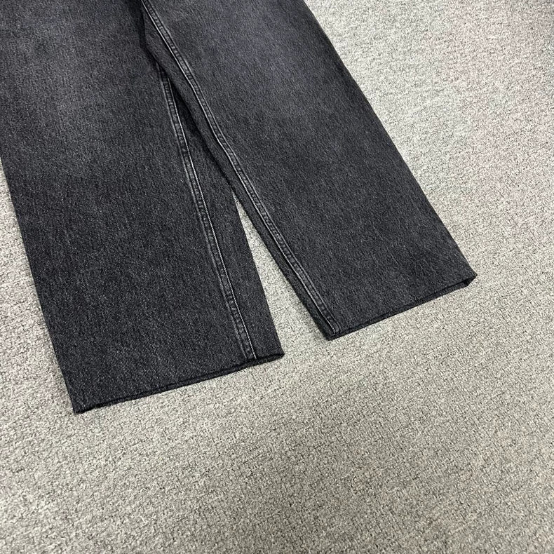 Balenciaga Washed Wide-Leg Denim Pants