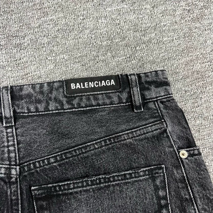 Balenciaga Washed Wide-Leg Denim Pants