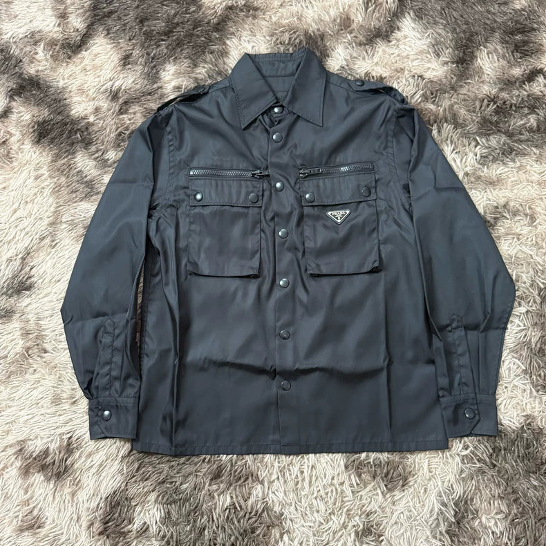 Prada Triangle Logo Nylon Utility Jacket
