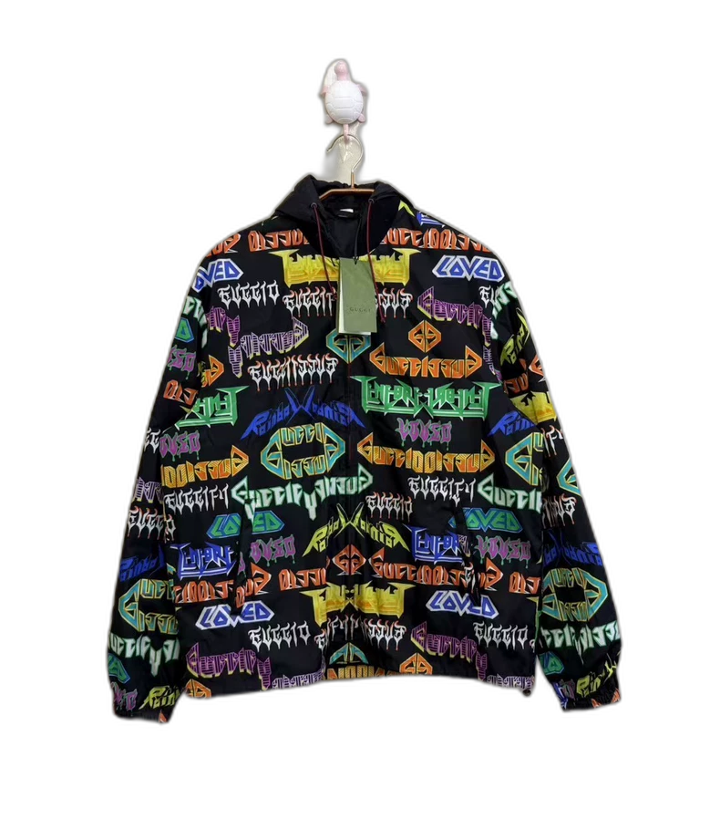 Gucci Colorful Logo Hooded Jacket