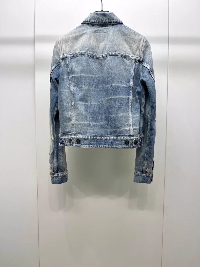 Saint Laurent Denim Jacket with Anchor
