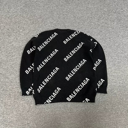 Balenciaga Wool Knit Sweater with Logos