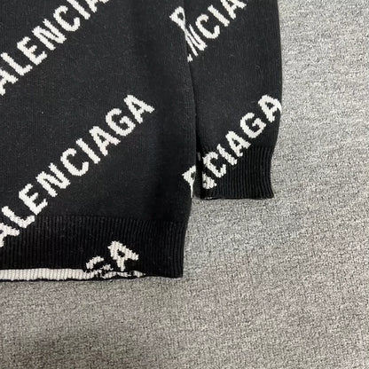 Balenciaga Wool Knit Sweater with Logos