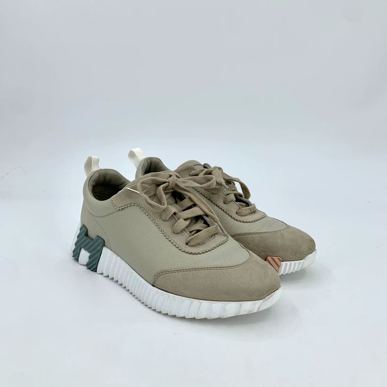 Hermes Brown Casual Lace-Up Sneakers