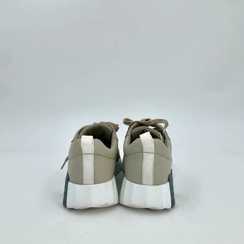 Hermes Brown Casual Lace-Up Sneakers