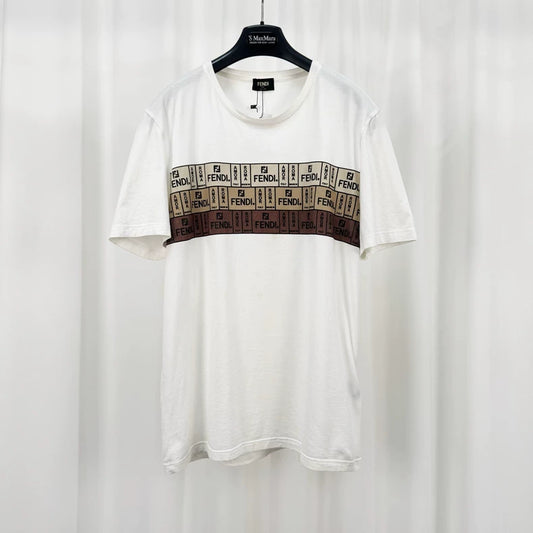 Fendi Printed Letter Short Sleeve T-Shirt-yf