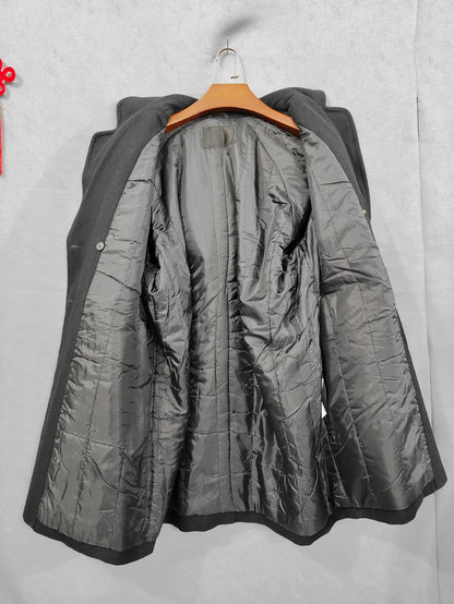 Vintage Black Prada Hooded Wool Coat