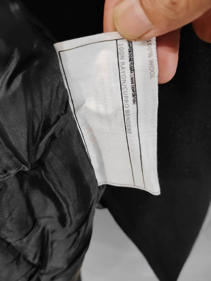 Vintage Black Prada Hooded Wool Coat