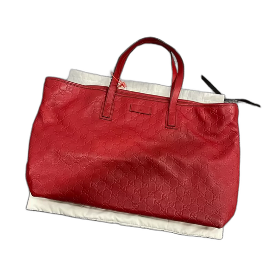 Limited Edition Red Leather Tote Bag