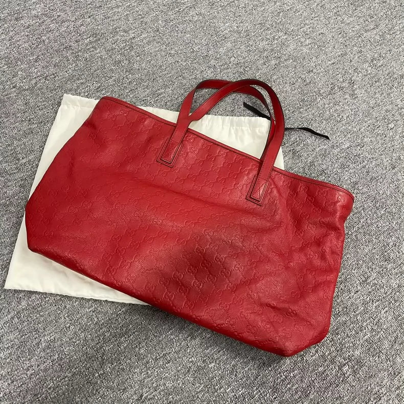 Limited Edition Red Leather Tote Bag