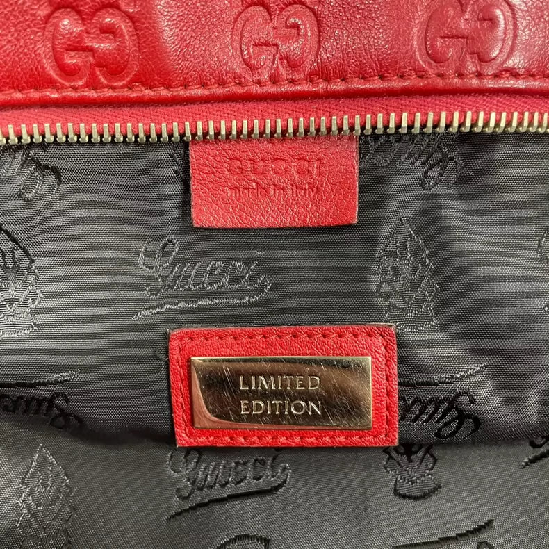 Limited Edition Red Leather Tote Bag